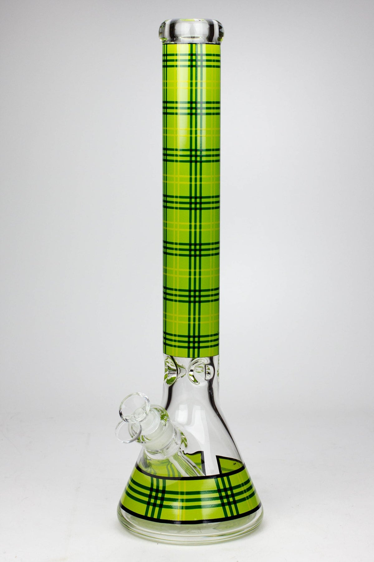 17.5 Inch Green Checkered Beaker Bong