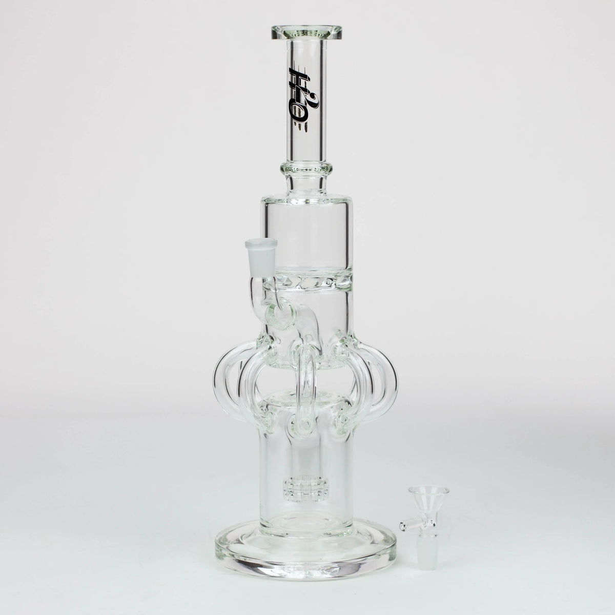 H2O 15-Inch Cyclone Diffuser Recycler Bong with showerhead percolator