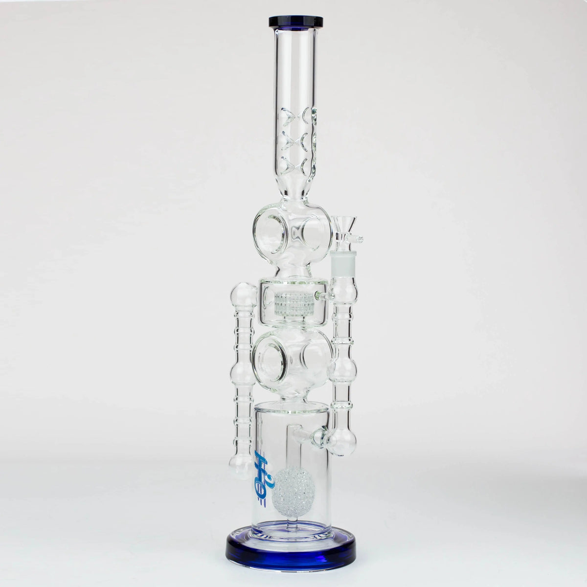 H2O 21-Inch Double Ring Recycler Bong in Blue