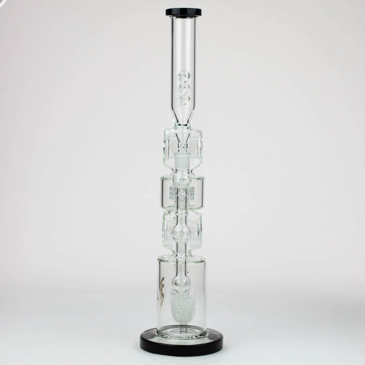 Front View of the H2O 21-Inch Double Ring Recycler Bong