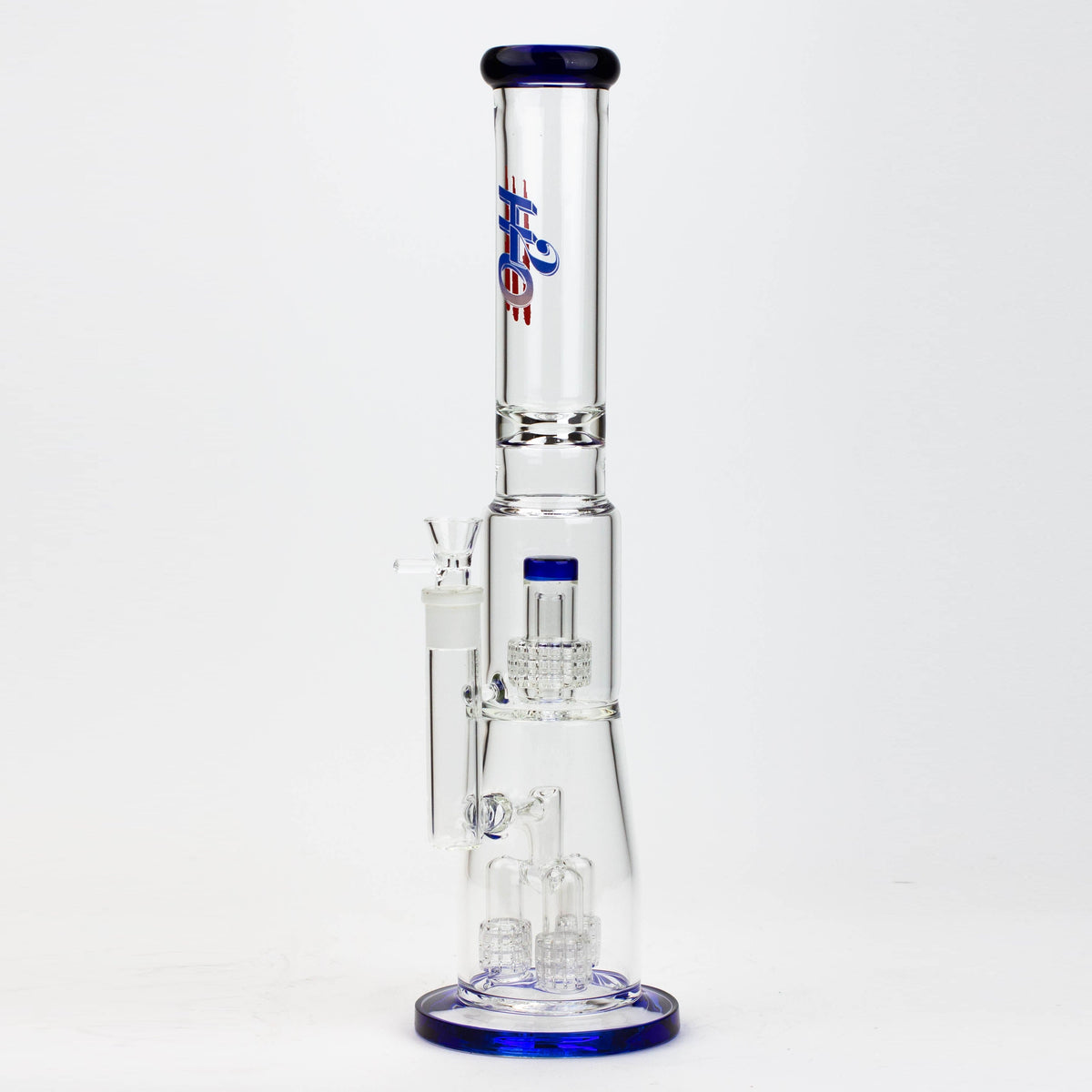 H2O 17 inch Blue showerhead perc bong