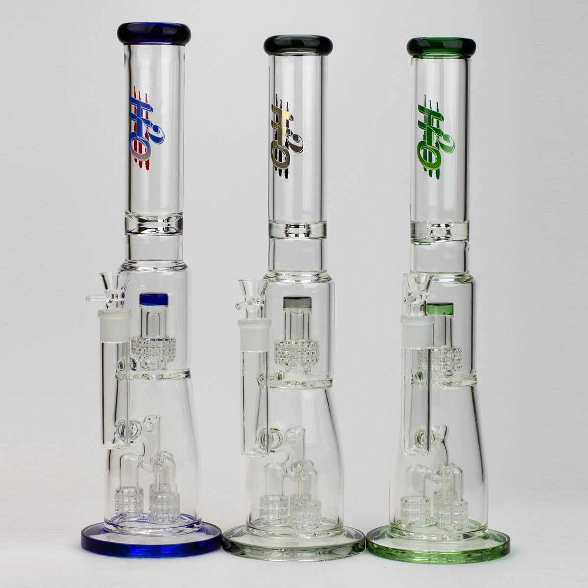 Three H2O 17 inch showerhead perc bongs