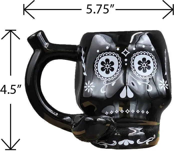 Roast & Toast Black Skull Mug Pipe