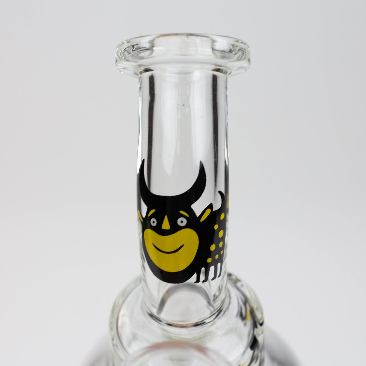 Glass Neck Design on the HAZE 7 Inch Sphere Perc Mini Bong