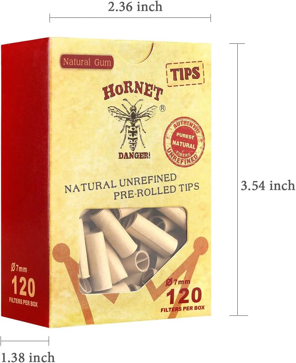 HORNET Unbleached Pre-Rolled Tips for joints