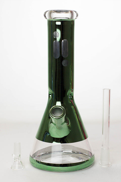 12 Inch Metallic Classic Beaker Bong in Green from Infyniti Glass