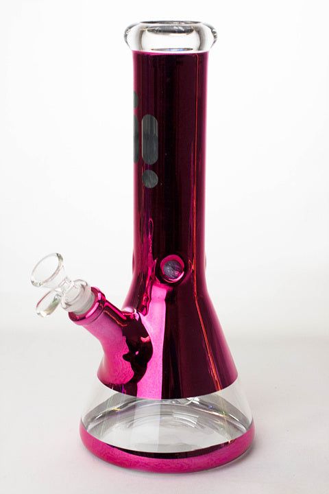 12 Inch Metallic Classic Beaker Bong in Red from Infyniti Glass