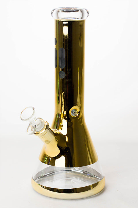 12 Inch Metallic Classic Beaker Bong in Yellow from Infyniti Glass