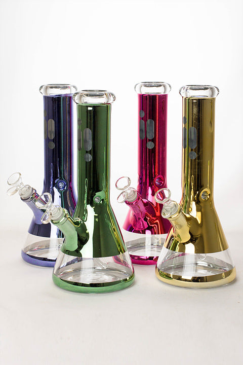 Four 12 Inch Metallic Classic Beaker Bongs from Infyniti Glass