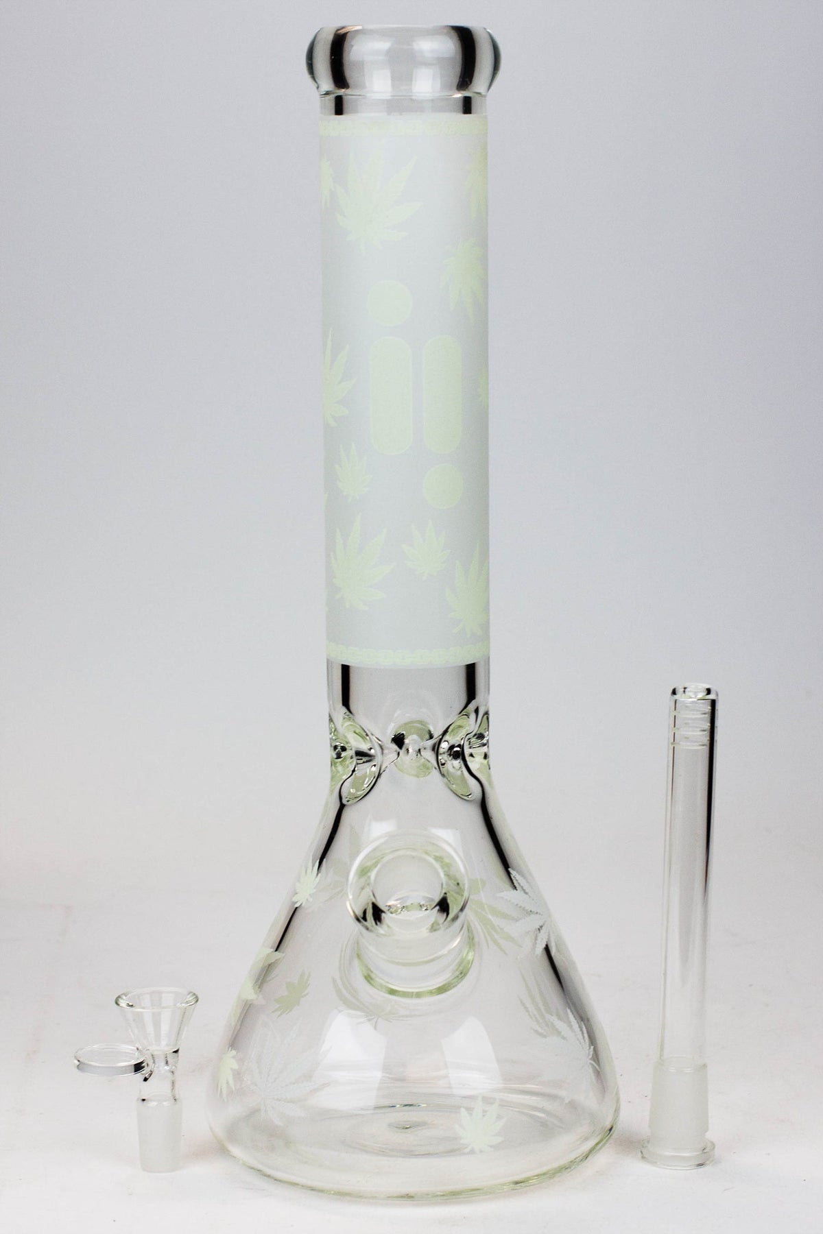 14" Infyniti Cannabis Leaf Glass Beaker Bong