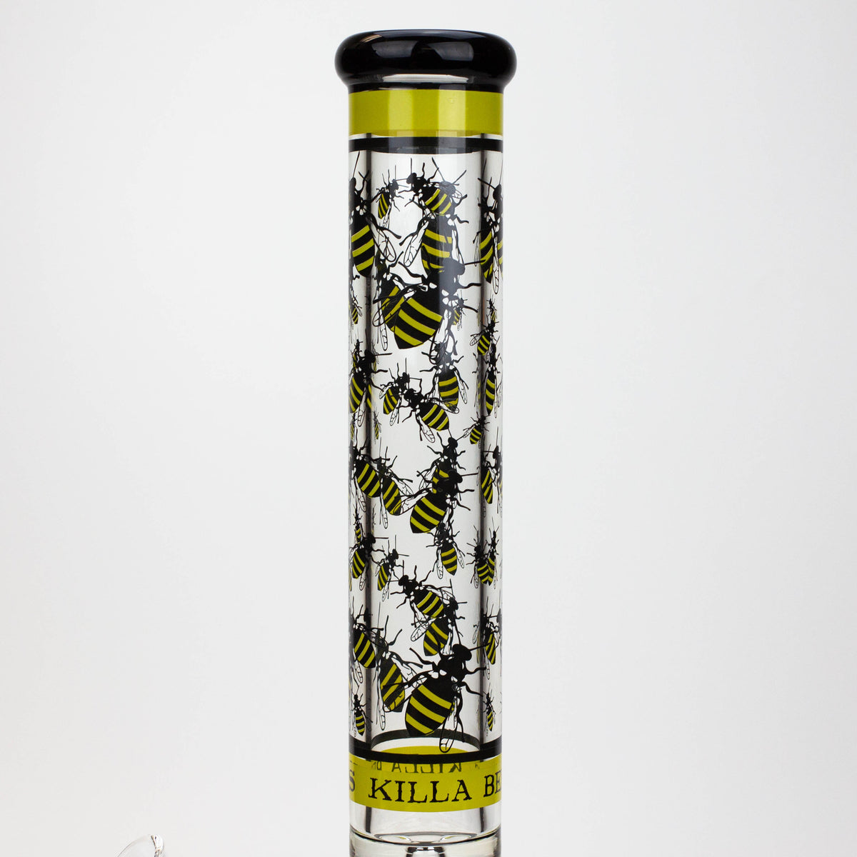 Killa Bees design on the neck of the 15.5 Inch Pyramid Beaker Bong by Infyniti