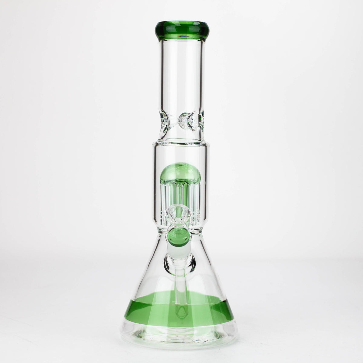 Front View of the Infyniti 14 Inch 8-Arms Tree Perc Bong