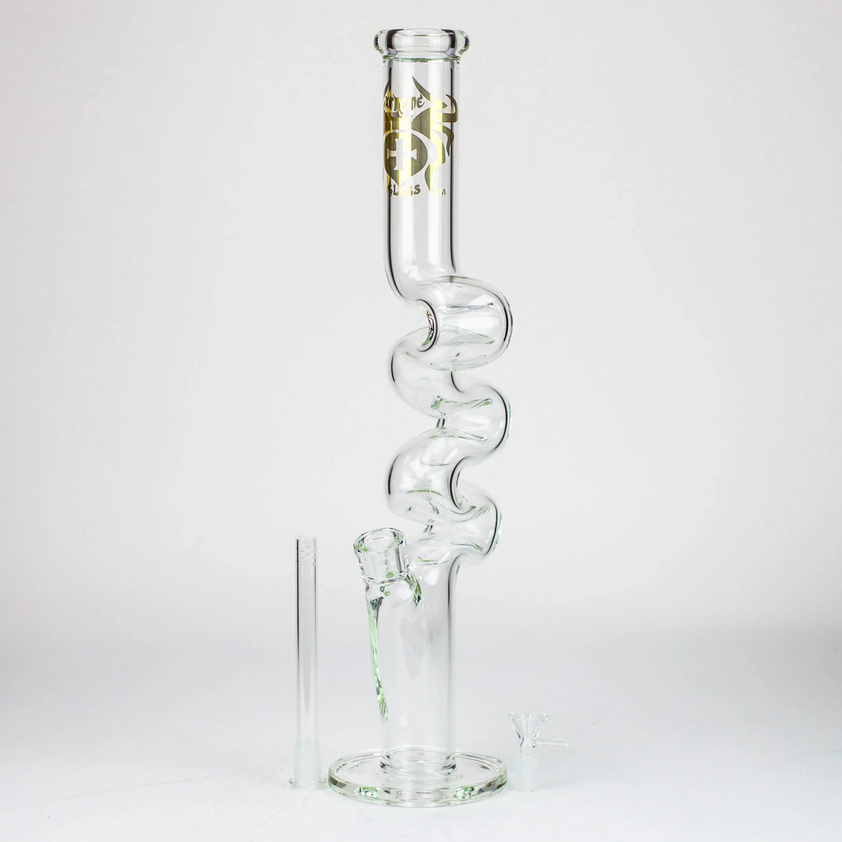 20 Inch Kink Zong Straight Tube Bong from XTREME Glass with bowl piece and downstem