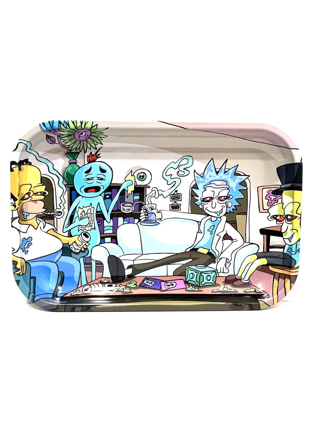 Large Metal Rolling Tray with Cartoon Design 