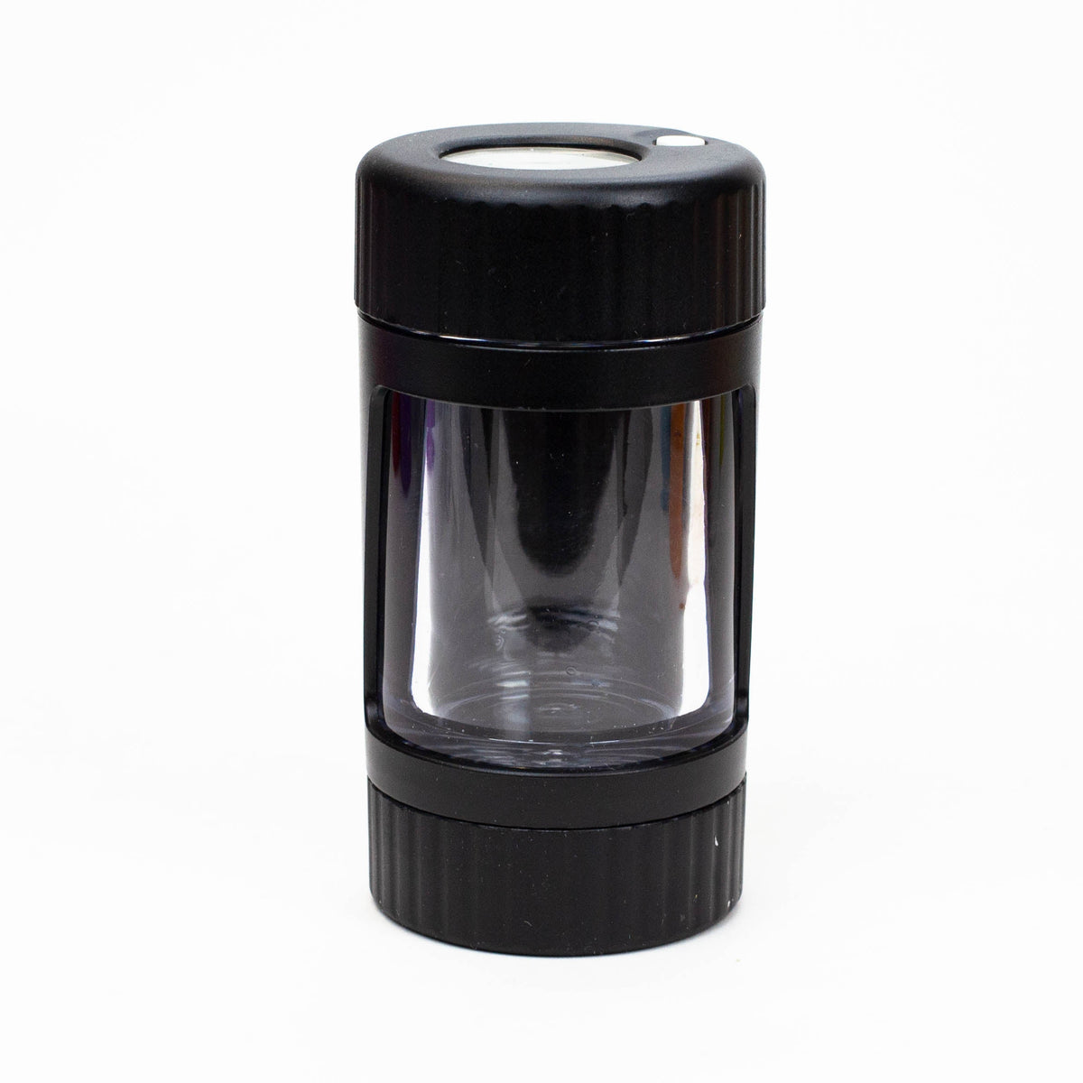 LED Stash Jar in Black With Grinder And One Hitter