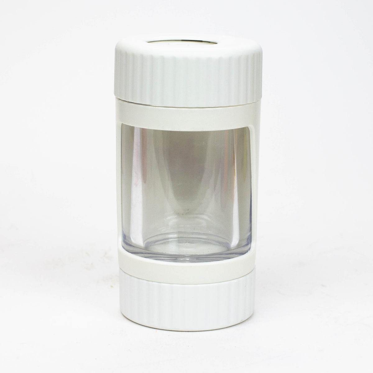 LED Stash Jar With Grinder And One Hitter in White