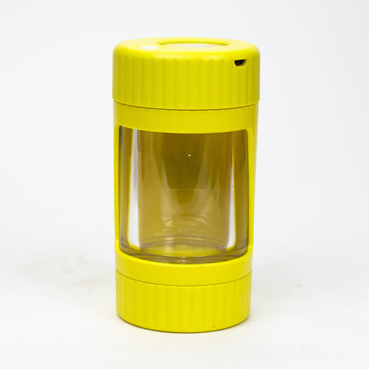 LED Stash Jar With Grinder And One Hitter in Yellow