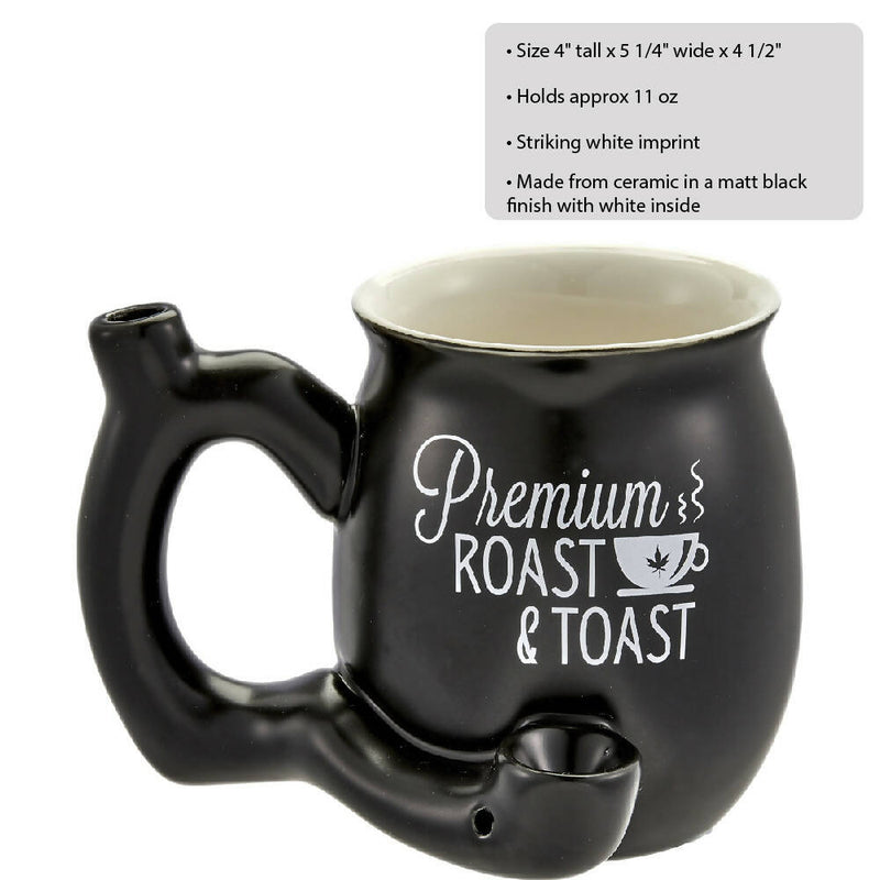 Matte Black Roast & Toast 420 Pipe Mug