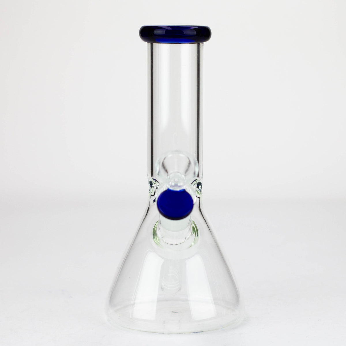 Front View of the Blue 8 Inch Mini Glass Water Bong 