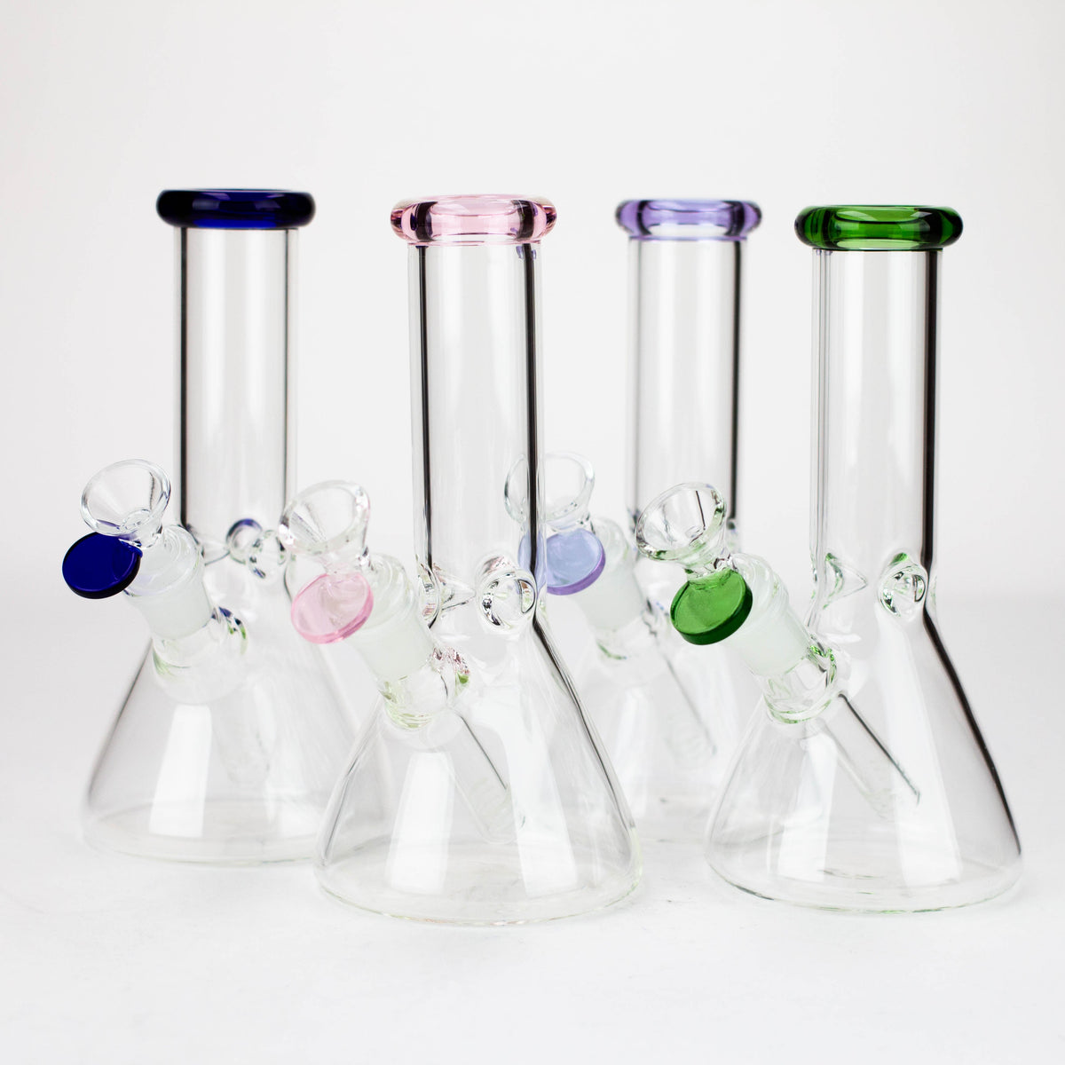 Four 8 Inch Mini Glass Water Bongs