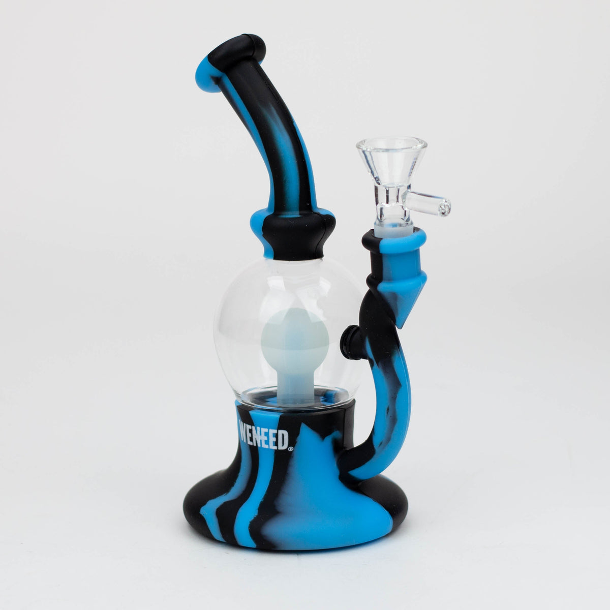 8 Inch Mini Silicone Bulb Bong from WENEED in Dark Blue