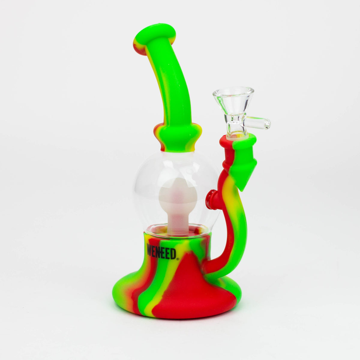 8 Inch Mini Silicone Bulb Bong from WENEED in Rasta