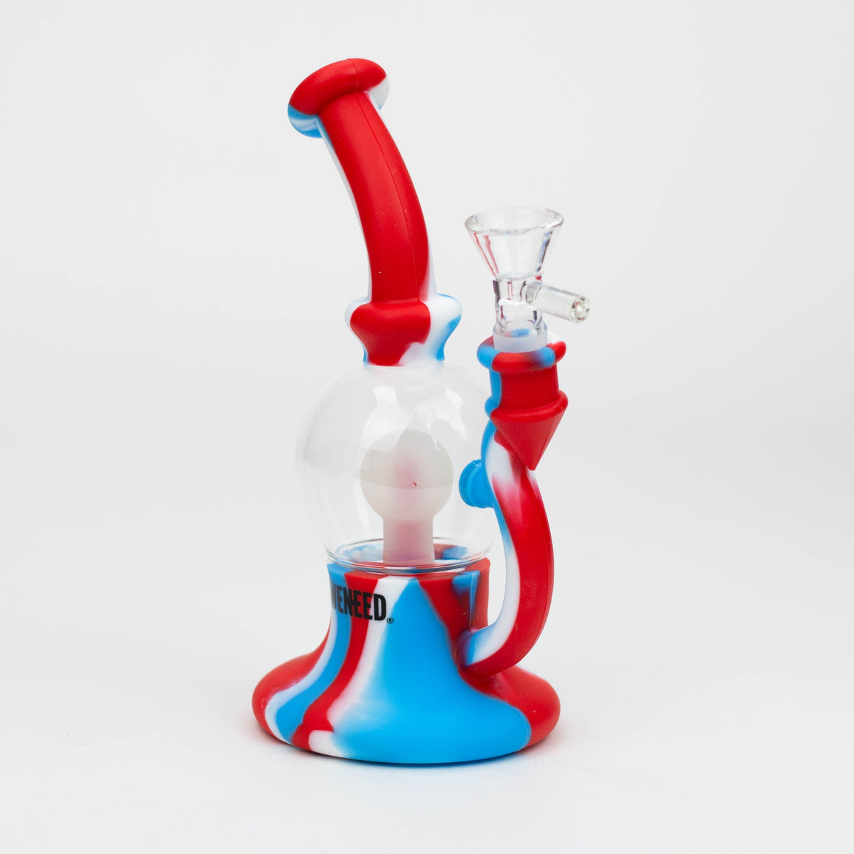 8 Inch Mini Silicone Bulb Bong from WENEED in Blue and Red