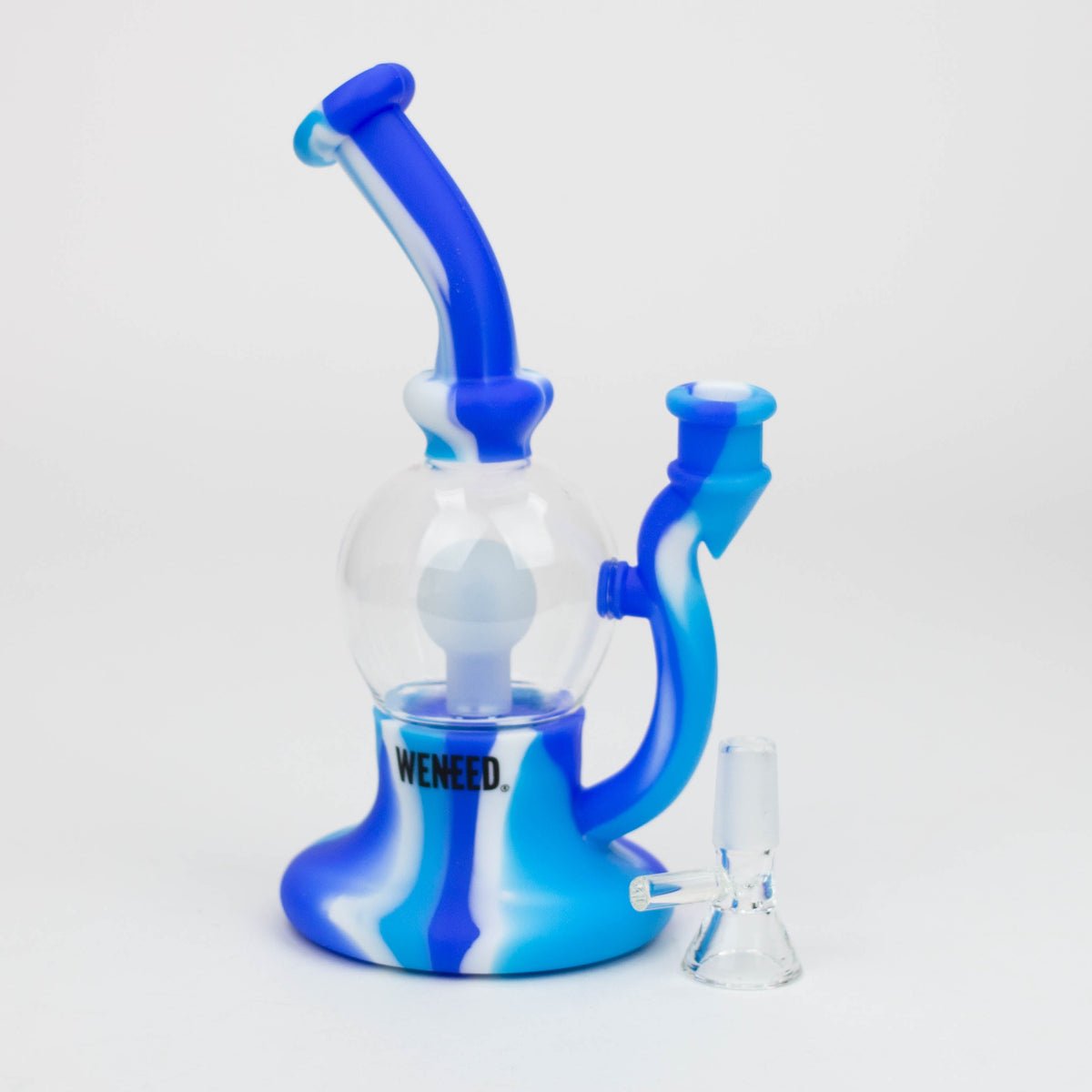 8 Inch Mini Silicone Bulb Bong from WENEED in Blue