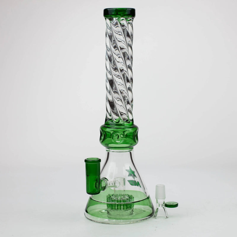 14 Inch Spiral Tube 12-Arm Tree Perc Beaker Bong from Nice Glass with bowl piece for herb