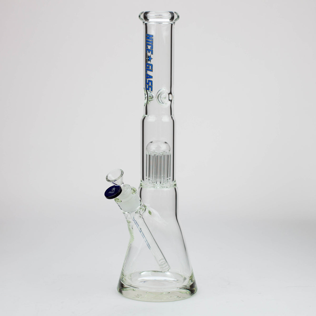 Nice Glass 8 Arm Tree Perc Beaker Bong in Blue