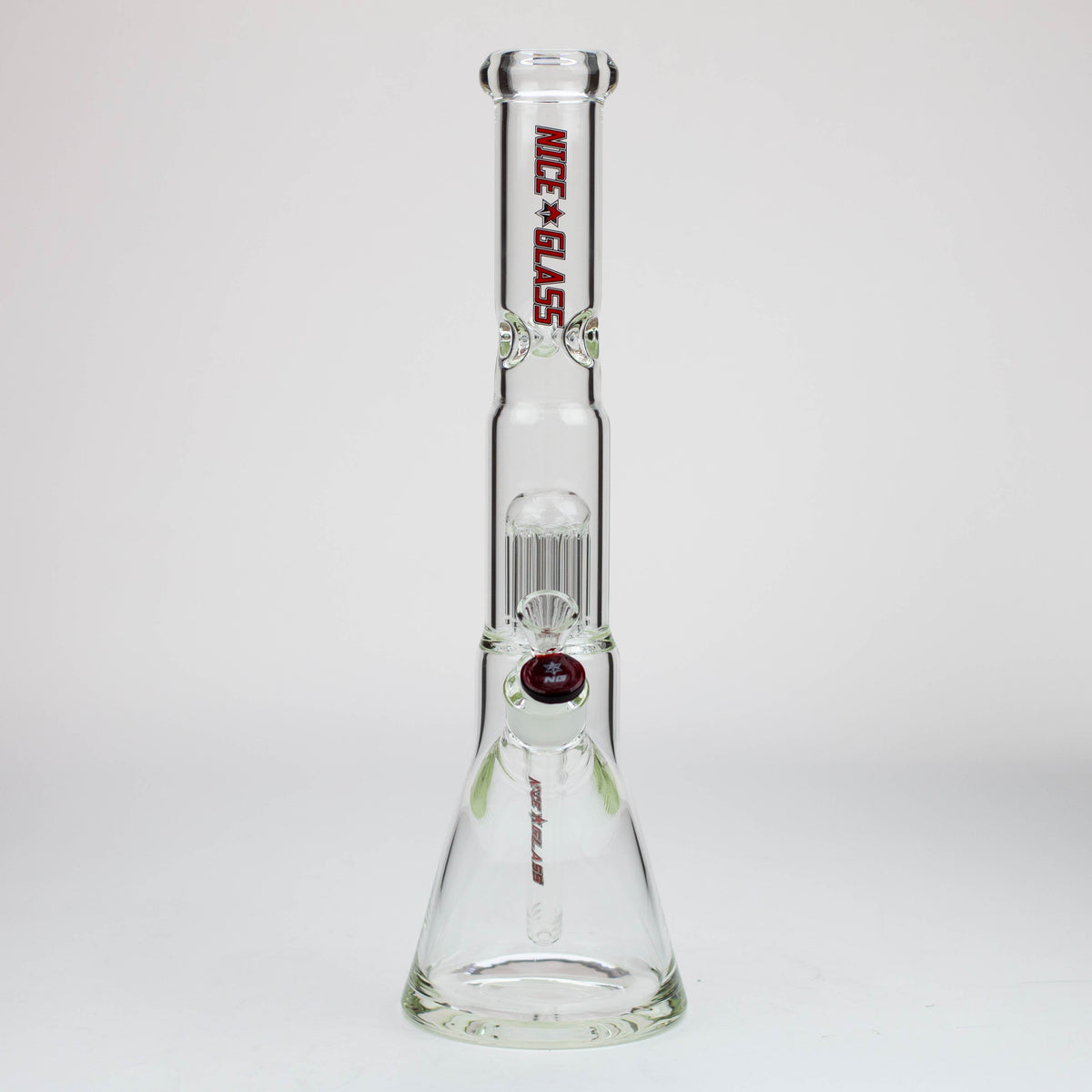 Nice Glass Red Beaker Bong with 8-arm tree percolator