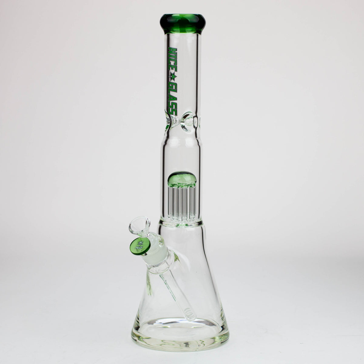 Nice Glass 8 Arm Tree Perc Beaker Bong in Green