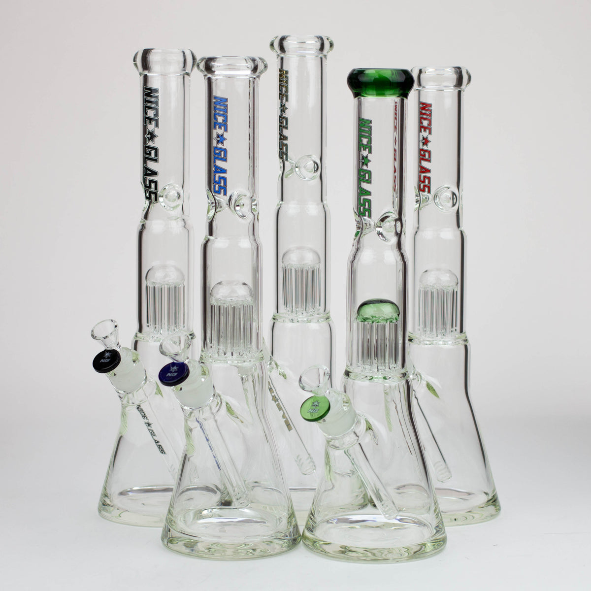 Nice Glass 8-Arm Tree Perc Beaker Bongs