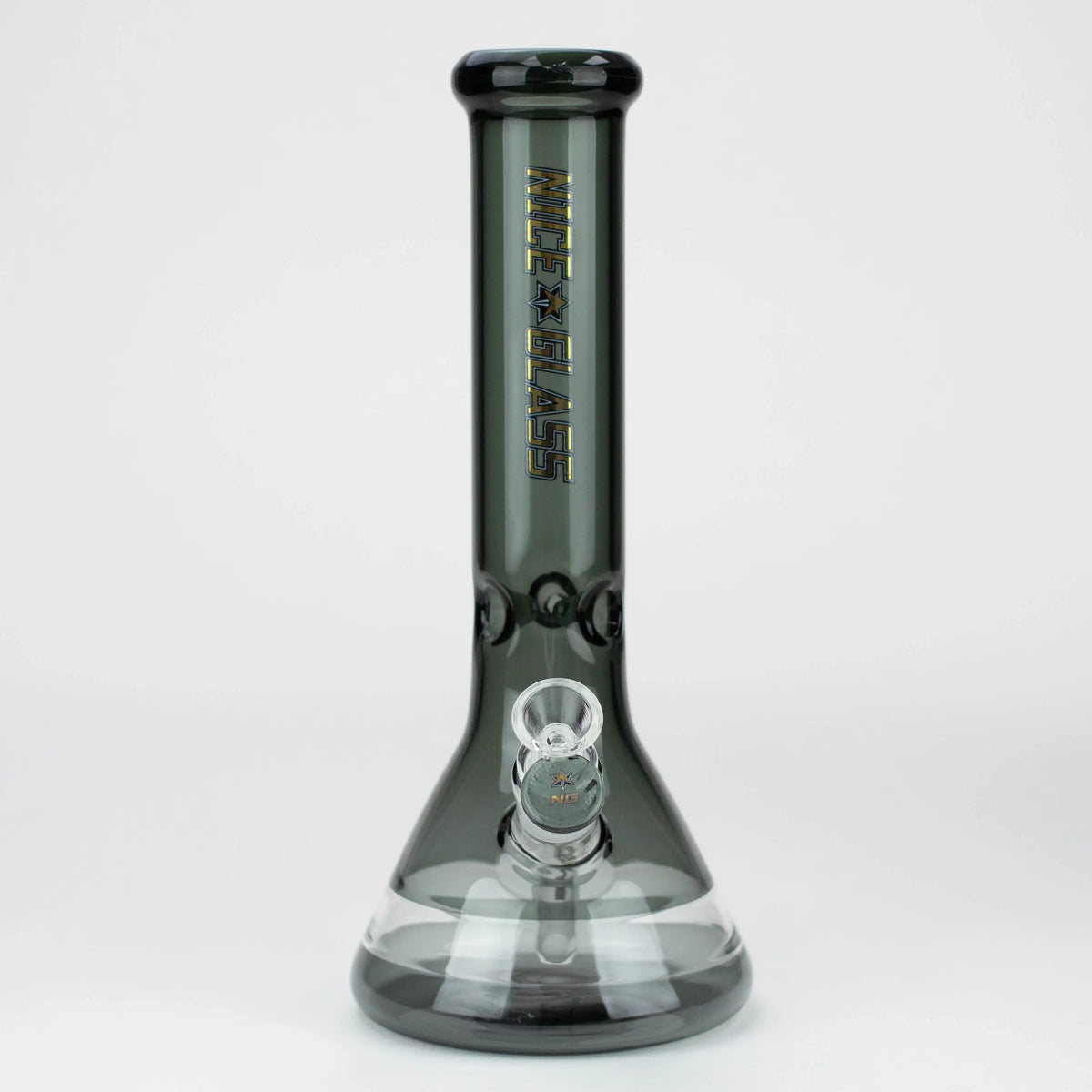 Front View of yhe Nice Glass 12 Inch Classic Beaker Bong