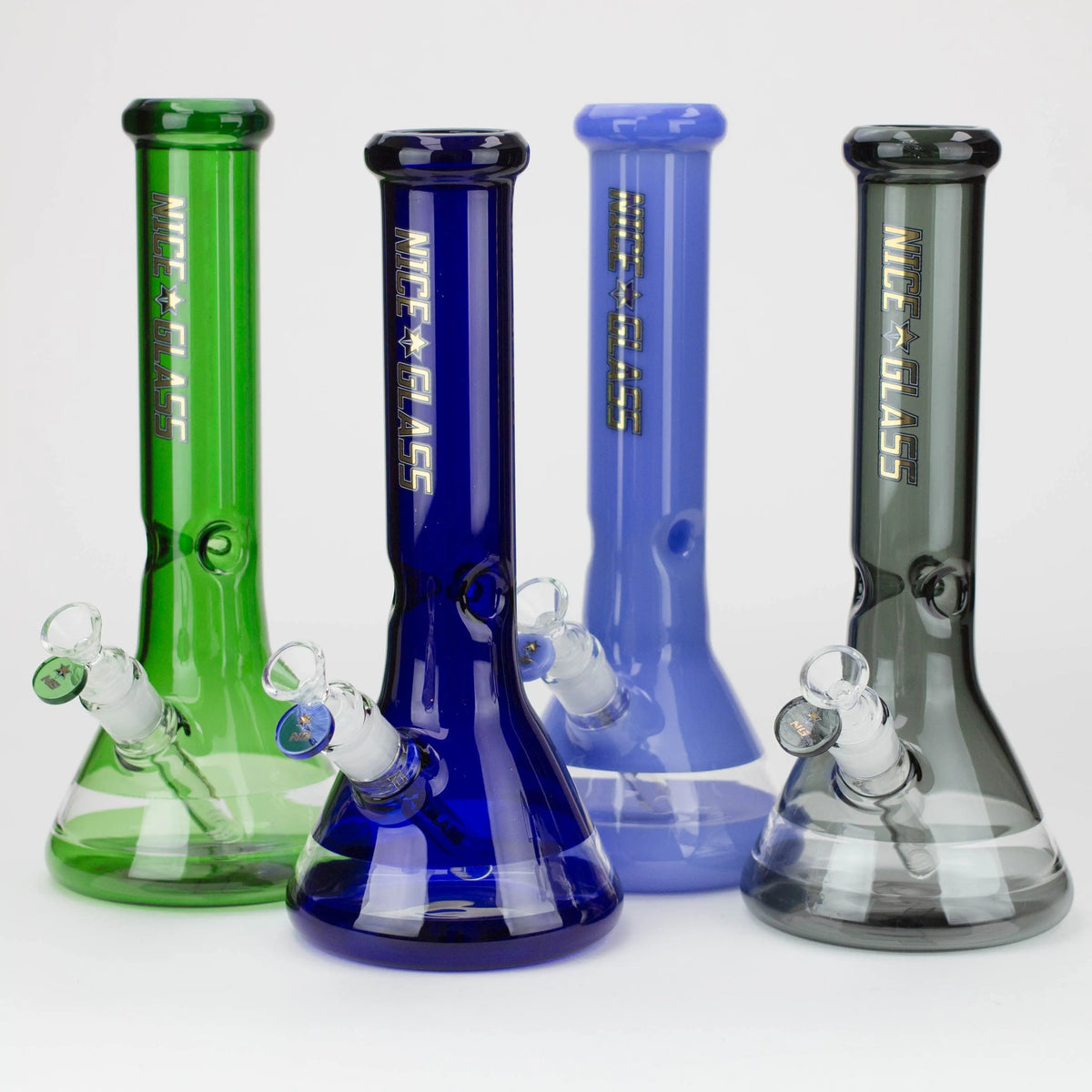 Four Nice Glass 12 Inch Classic Beaker Bongs