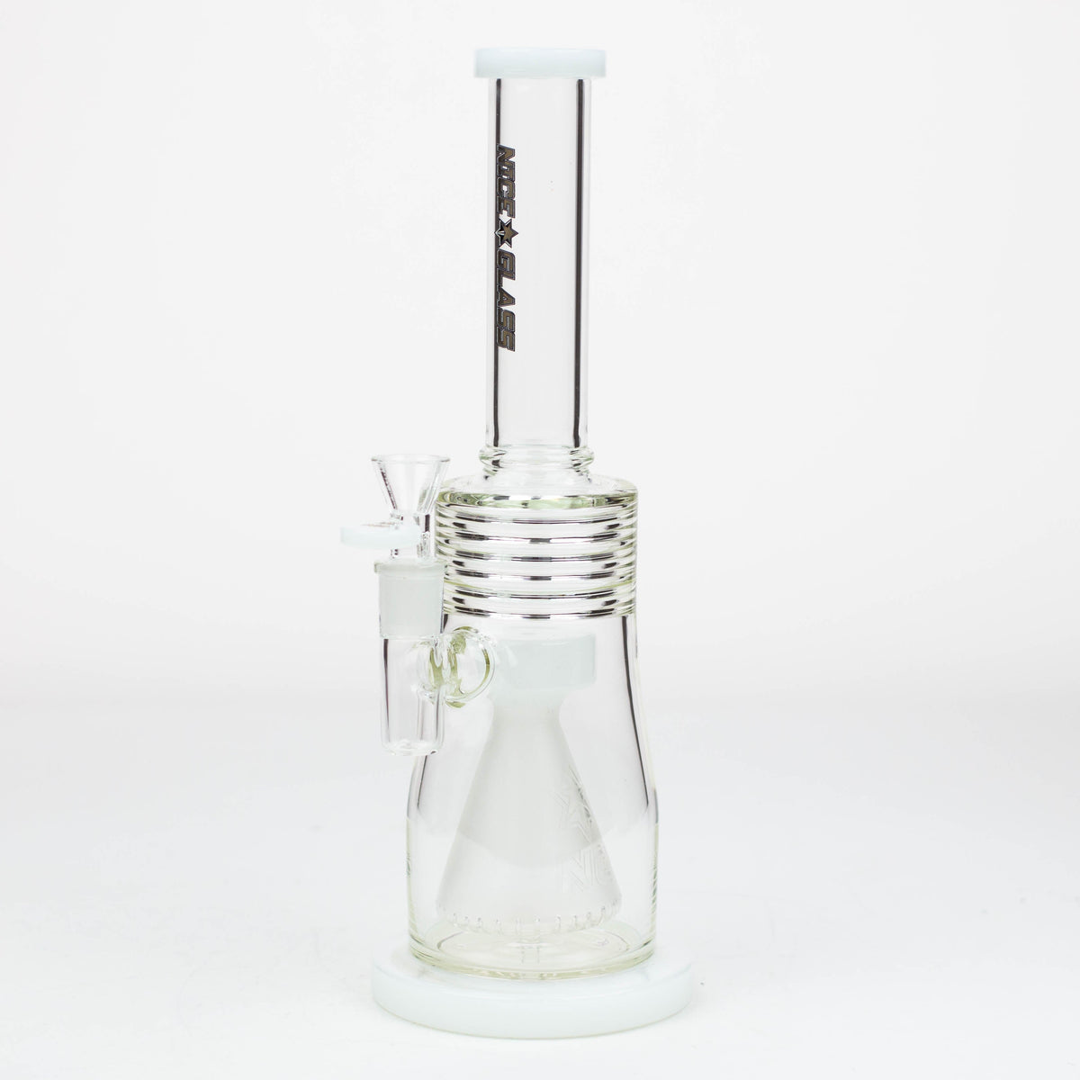 Nice Glass Frosted Cone Perc Bong in white