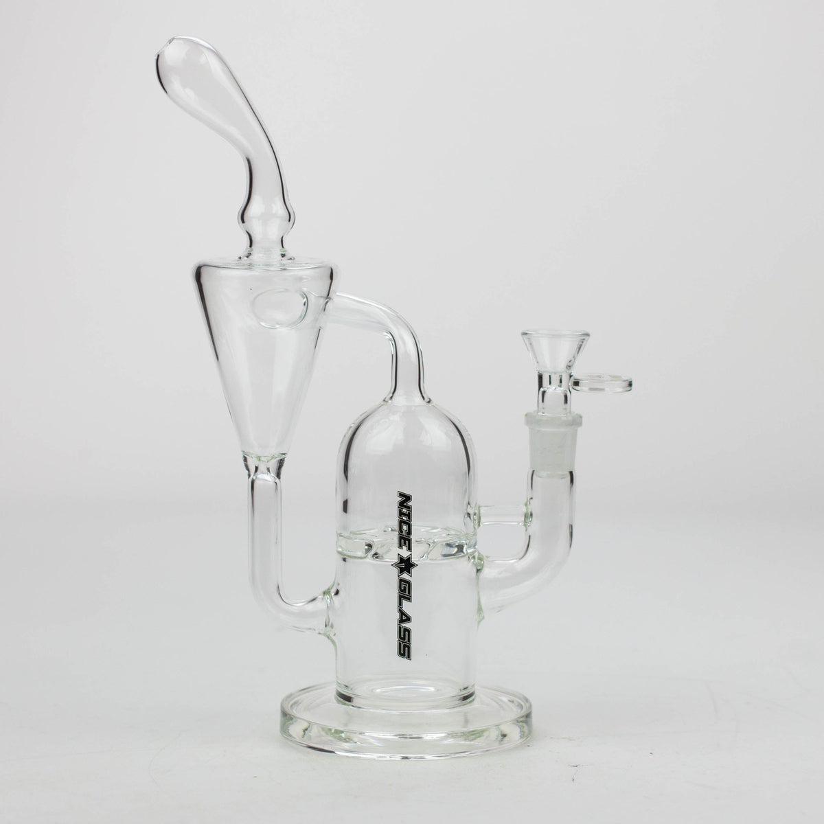 Nice Glass 10 inch Cyclone Disc Recycler Bong with percolator