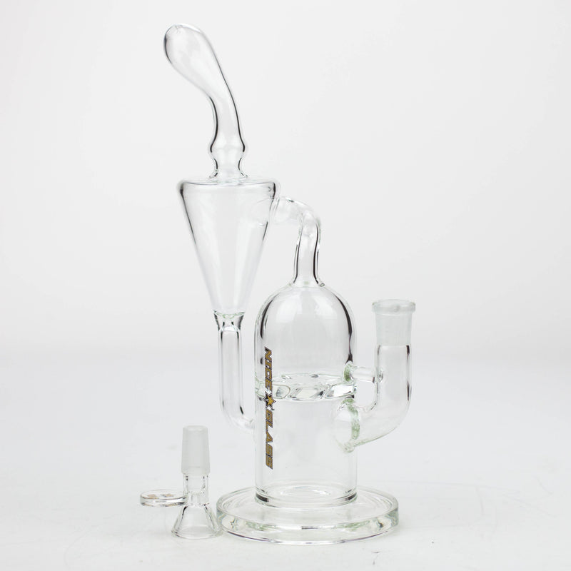 Nice Glass 10 inch Cyclone Disc Perc Glass Recycler Bong