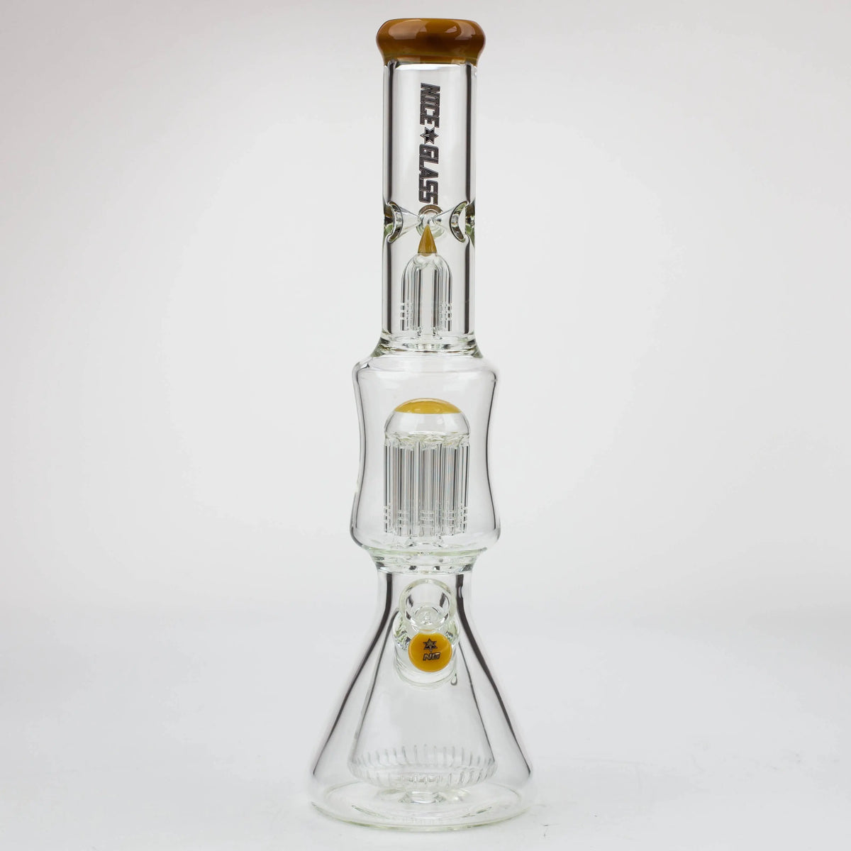 17 Inch Cone to Double Tree Perc Beaker Bong with 10 arm percolator by Nice Glass