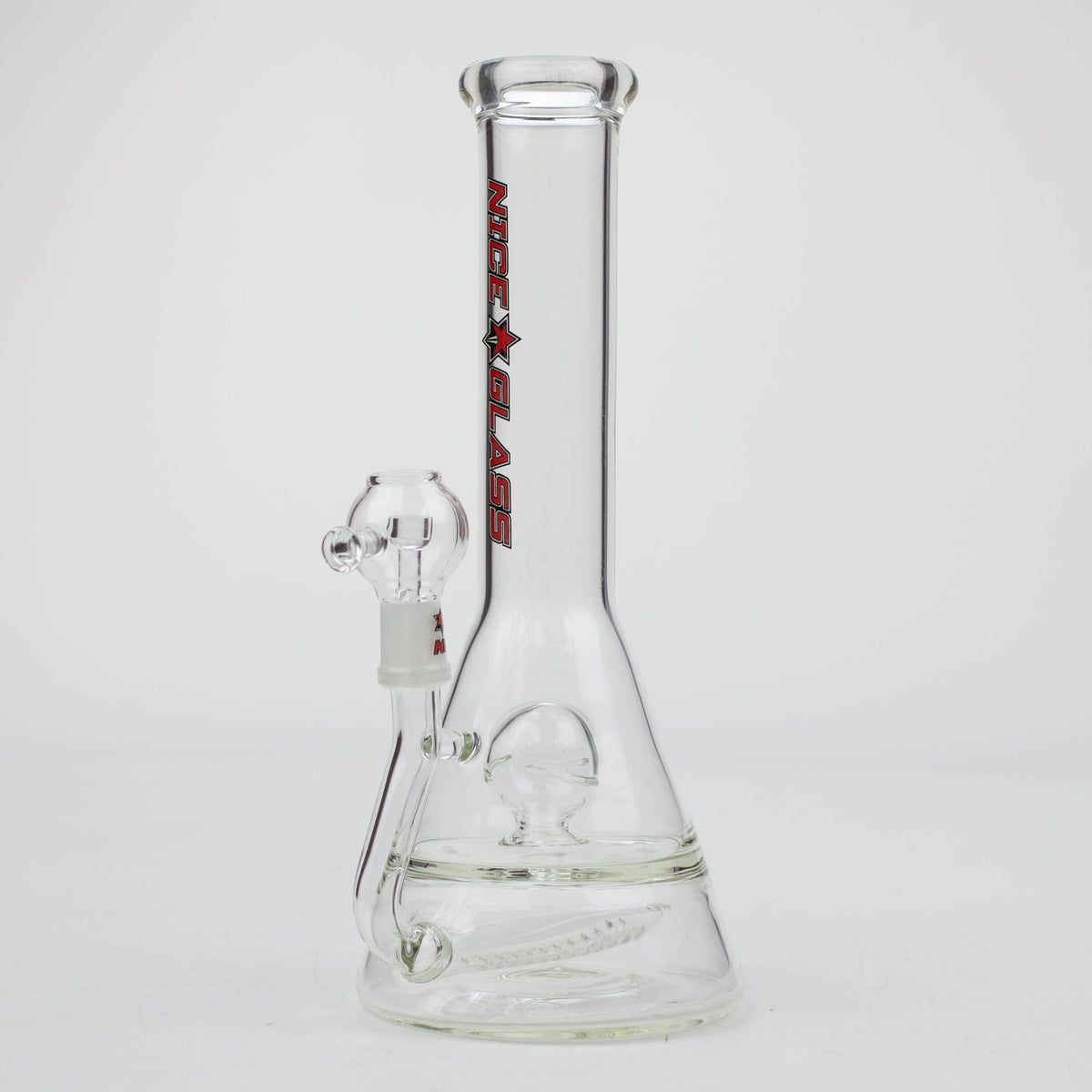 Nice Glass 11 inch Inline to Ball Dual Perc Dab Rig in Red