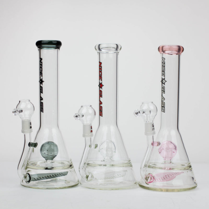 Nice Glass 11 inch Inline to Ball Dual Perc Dab Rig