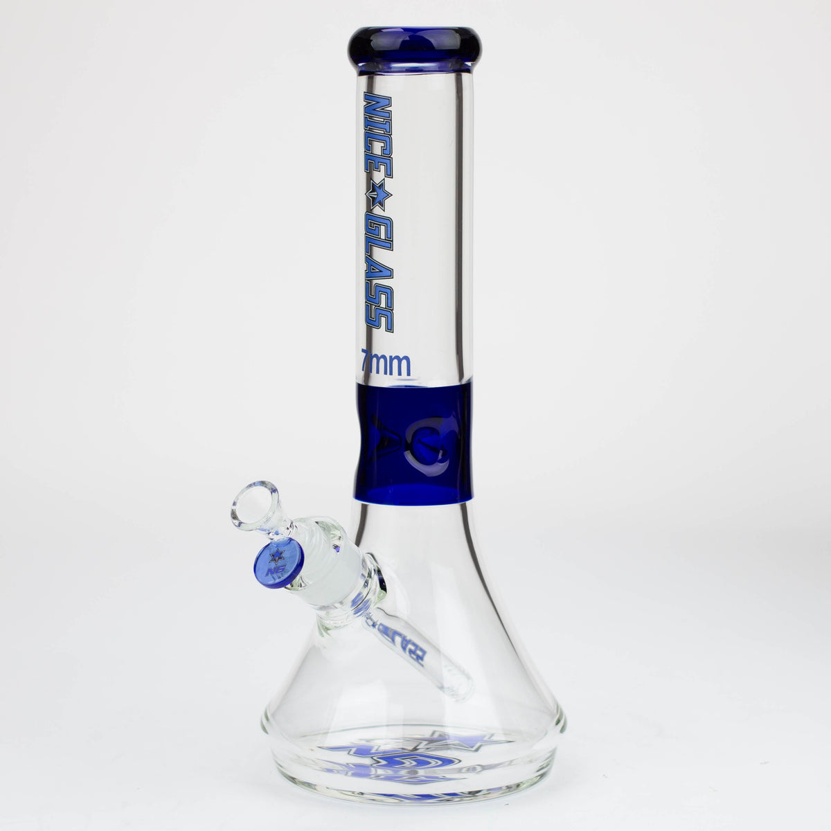 13 Inch Flat Base Blue Beaker Bong from Nice Glass