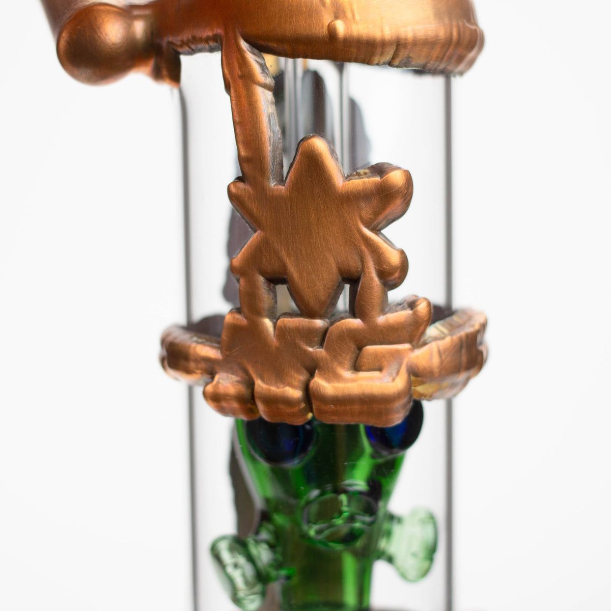 NG Copper Logo on the Nice Glass 9 inch Gas Mask Perc Bubbler Bong 