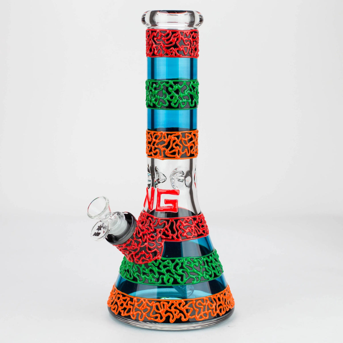 Red 13 inch Glow-In-The-Dark Beaker Bong from Nice Glass