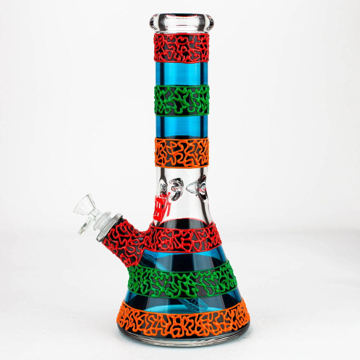 Side View of the 13 inch Glow-In-The-Dark Beaker Bong from Nice Glass