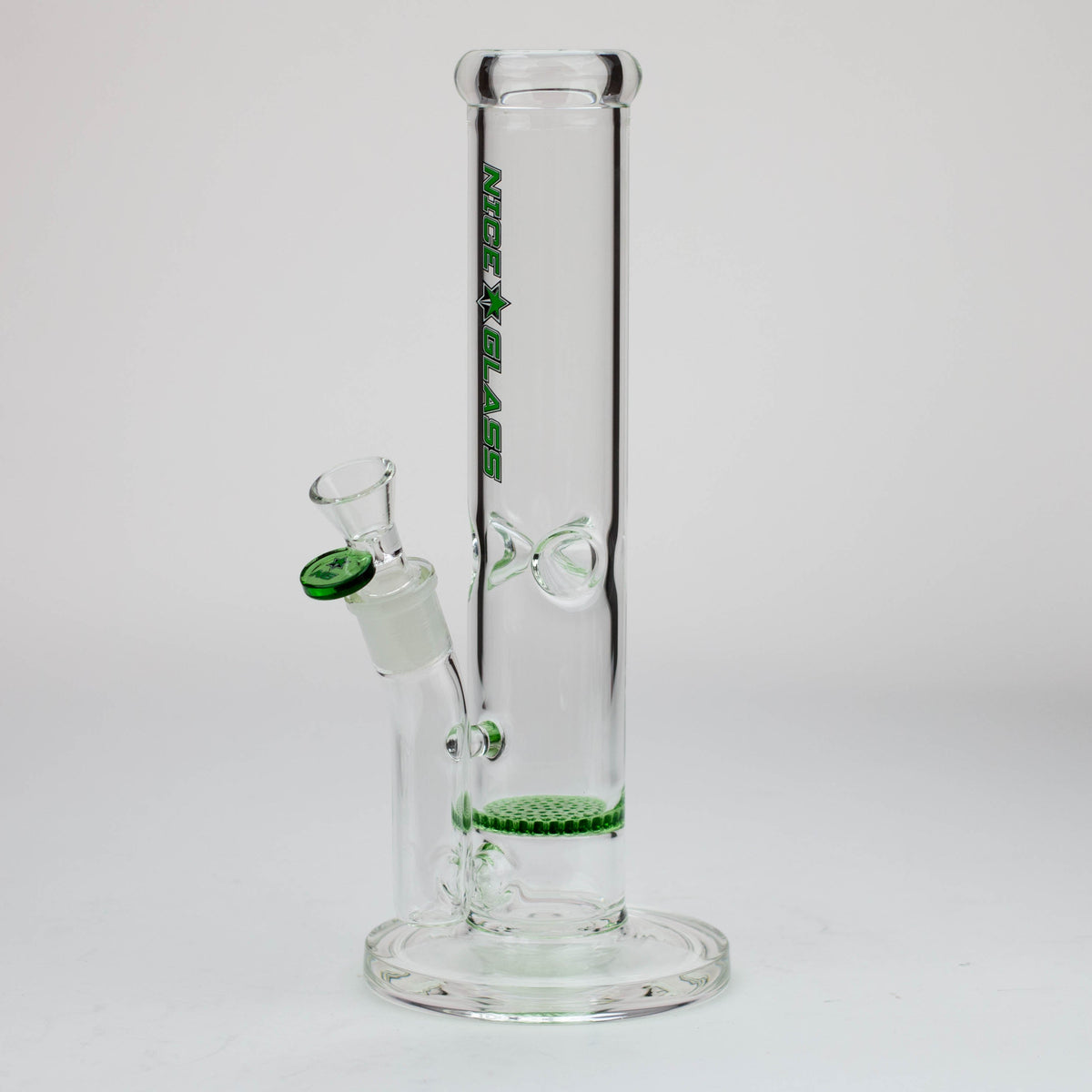 Nice Glass 12 inch green bong with honeycomb percolator