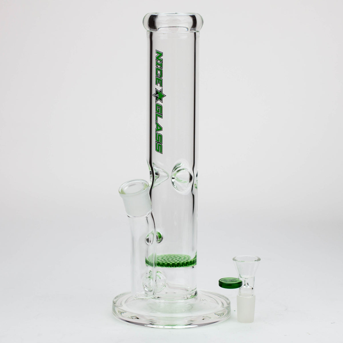 Nice Glass 12 inch Straight Tube Bong with Honeycomb percolator