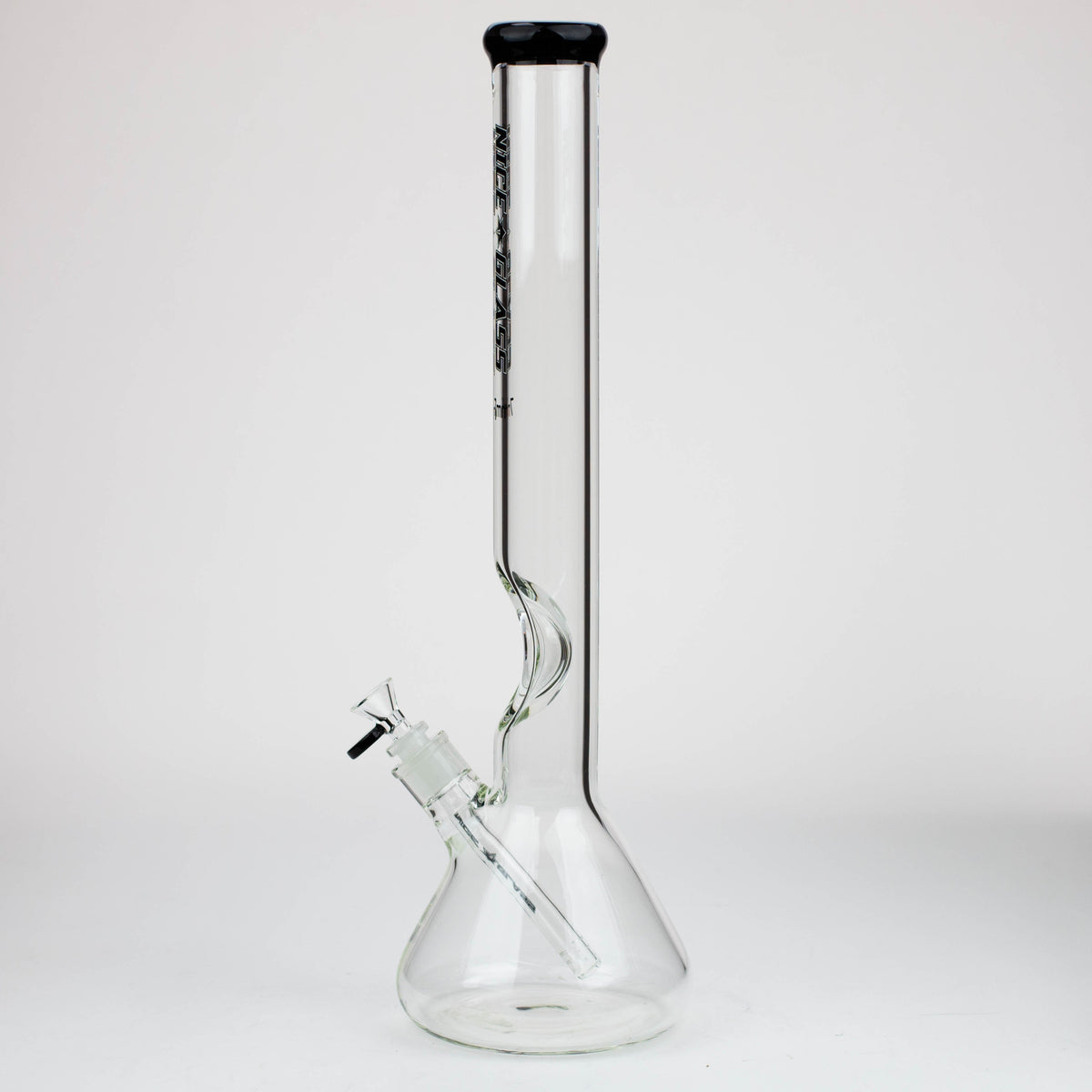 Side View of the black elbow ice bong from Nice Glass