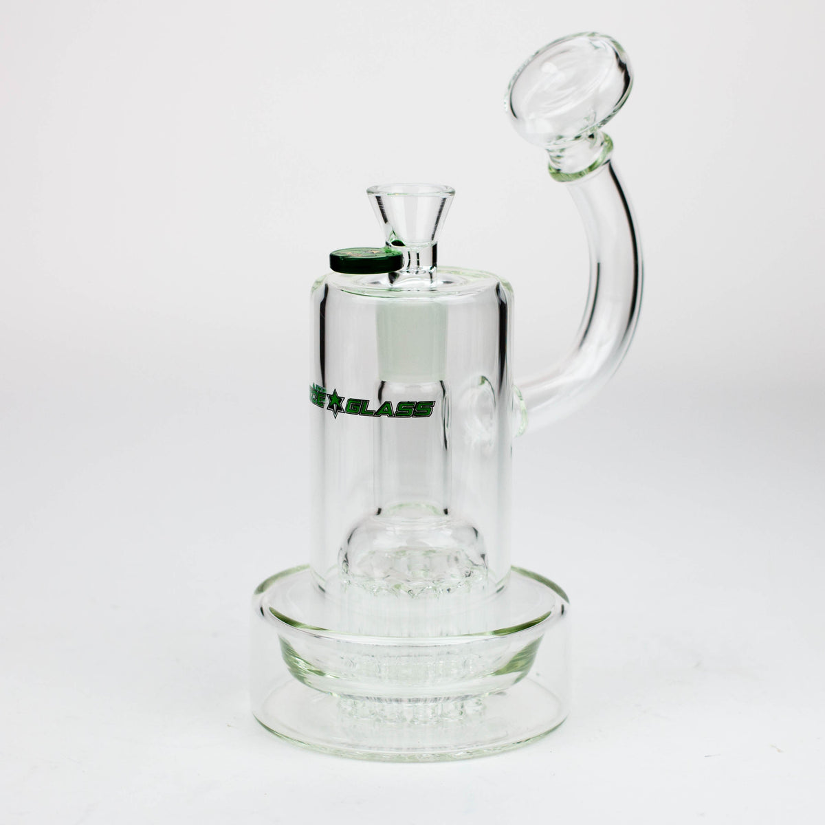 Nice Glass 8-inch 11 Arm Tree Perc Green Bubbler Bong in