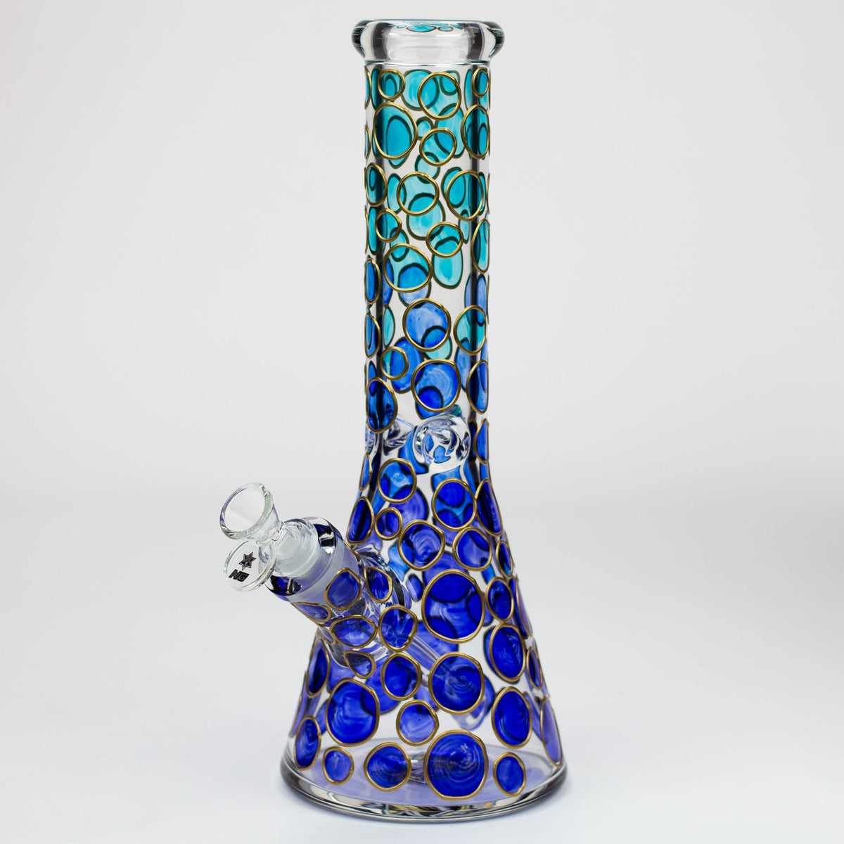 Nice Glass 13 inch Monkey Pox Beaker Bong in Blue